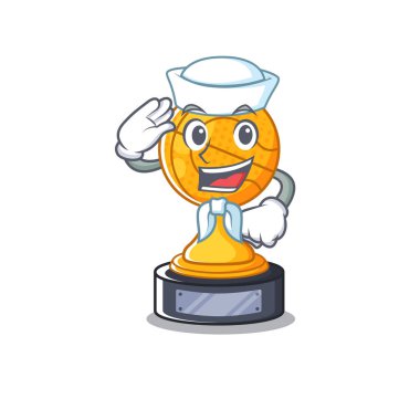 Denizci basketbol kupası maskot izole