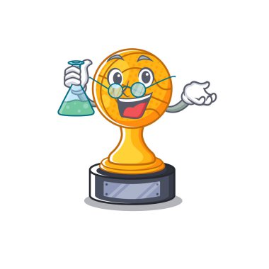 Profesör karikatür basketbol kupa vitrin çekmecede