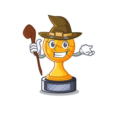 Cadı basketbol kupa karakteri karikatür şeklinde