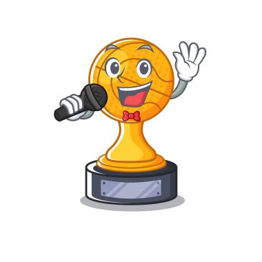 Şarkı basketbol kupa karakteri karikatür şeklinde