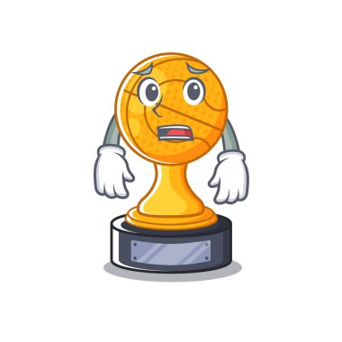 Korkulu basketbol kupa karakteri karikatür şeklinde