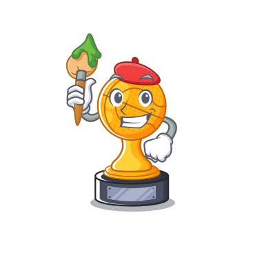 Sanatçı basketbol kupası maskot izole