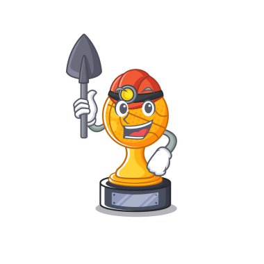 Miner basketbol kupa karakteri karikatür şeklinde