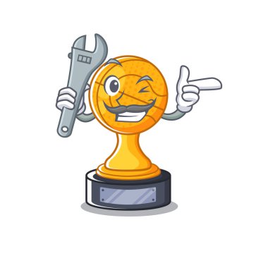 Ahşap masa karakteri üzerinde Mekanik basketbol kupası