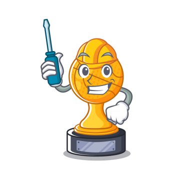 Ahşap masa karakteri üzerinde Otomotiv basketbol kupası