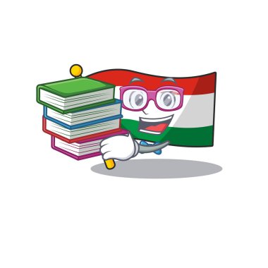 Kitap macaristan bayrağı ile öğrenci karakter çekmecesinde katlanmış