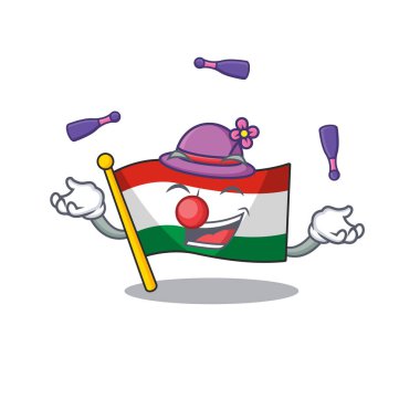 Hokkabazlık macaristan bayrağı karakter çekmecesinde katlanmış