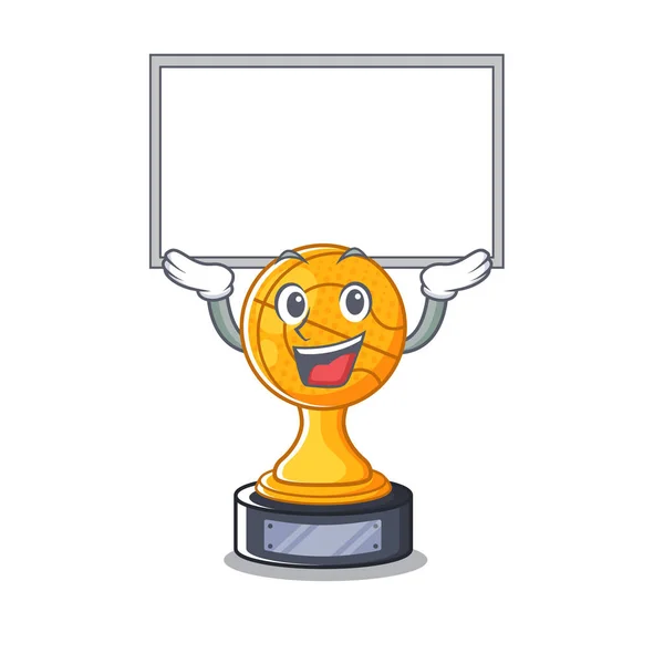 Up board trofeo di basket isolato nella mascotte — Vettoriale Stock