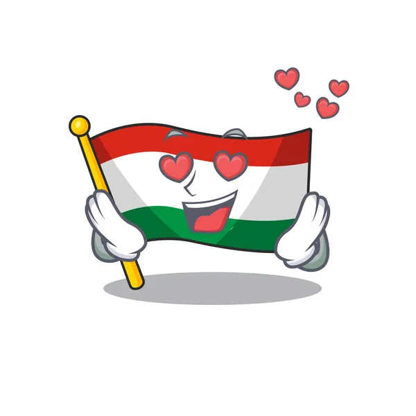 V lásce je Maďarsko izolované s kreslených — Stockový vektor