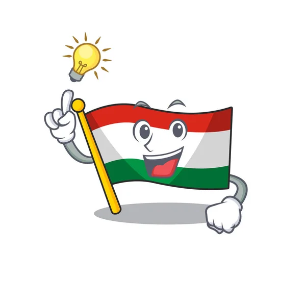 Avere un'idea bandiera ungherese piegato nel cassetto carattere — Vettoriale Stock