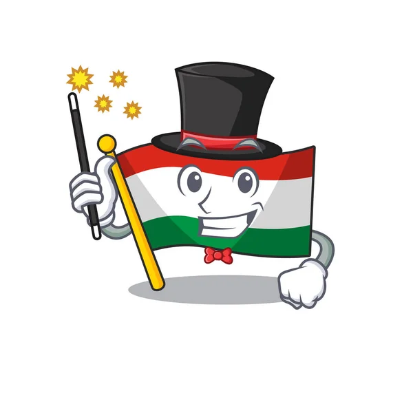 Μάγος Ουγγαρία σημαία διπλωμένη στο συρτάρι χαρακτήρων — Διανυσματικό Αρχείο
