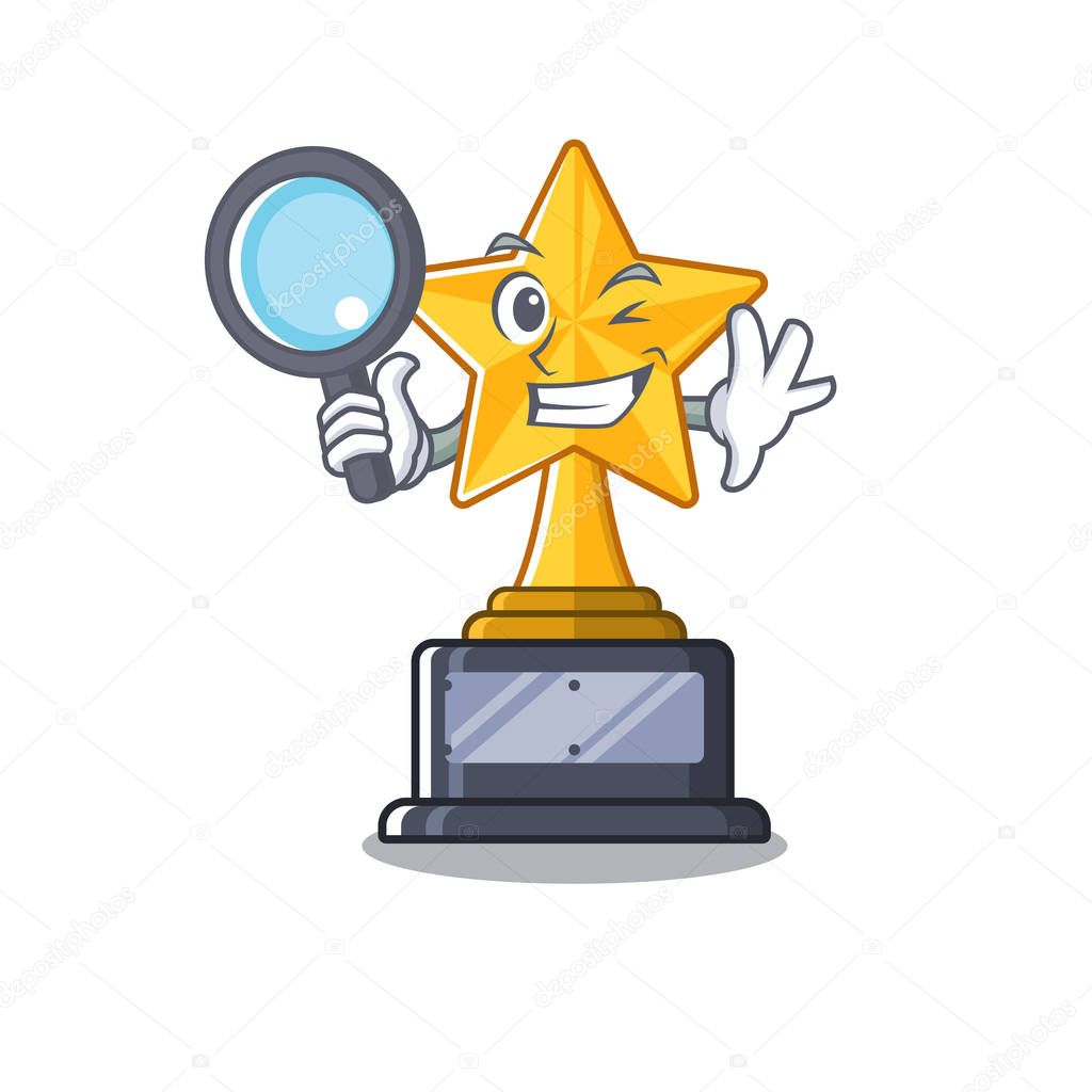 Detective star trophy with the character shape