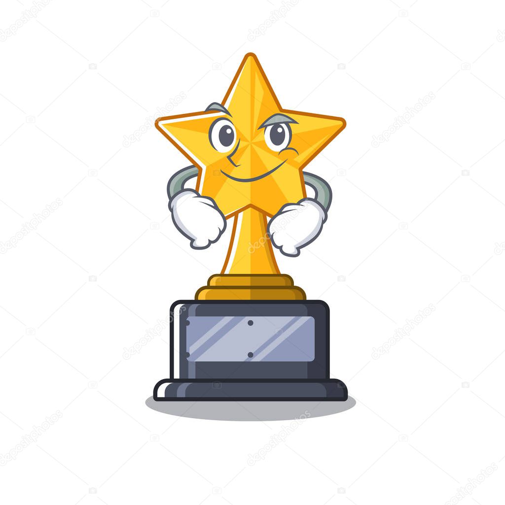 Smirking star trophy with the character shape