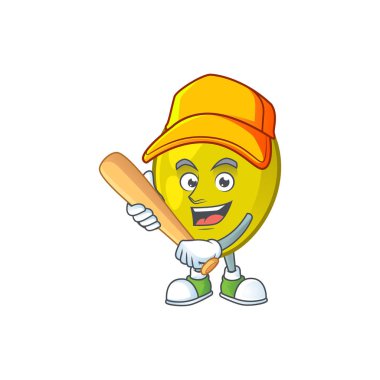 Madde bitkisel için beyzbol zeytin karikatür maskot oynamak