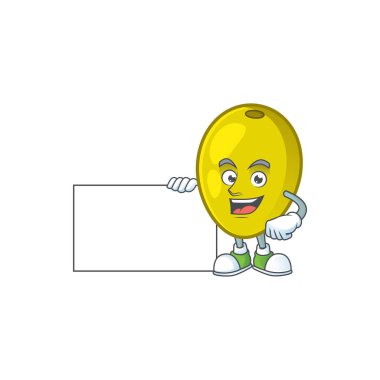 Madde bitkisel için tahta zeytin karikatür maskotu ile Thumbs up