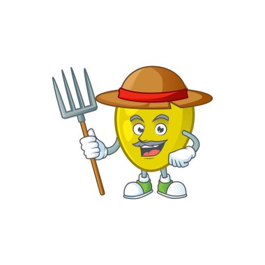 Madde bitkisel için Çiftçi zeytin karikatür maskotu