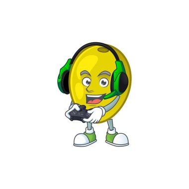 Madde bitkisel için oyun zeytin karikatür maskotu