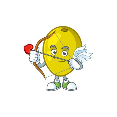 Madde bitkisel için Cupid zeytin karikatür maskotu