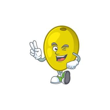 Beyaz arka planda iki parmak zeytin çizgi film karakteri