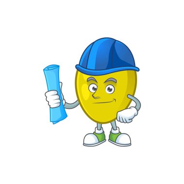 Beyaz arka planda mimar zeytin çizgi film karakteri