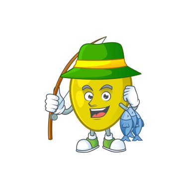Bitkisel için Balıkçılık zeytinyağı karikatür maskot