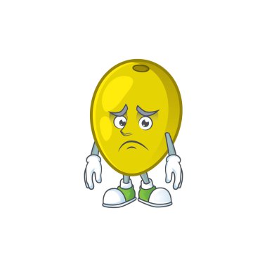 Bitki için korkulması zeytinyağı karikatür maskotu