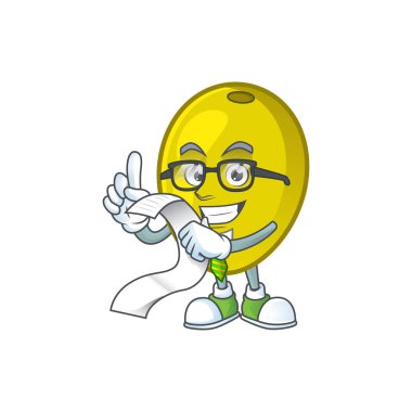With menu olive oil cartoon mascot for herbal
