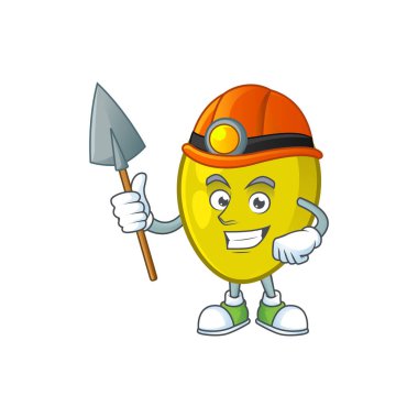 Miner olive oil cartoon mascot for herbal