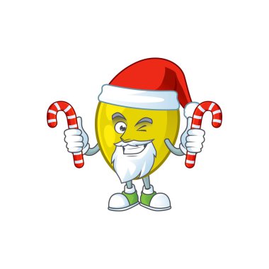 Maskot karikatür şeker taze zeytinyağı ile Santa