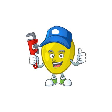 Maskot karikatür Tesisatçı taze zeytinyağı