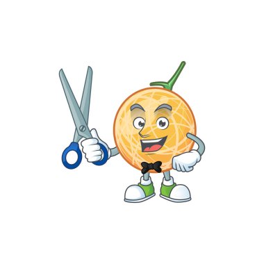 Maskot ile Berber tatlı kavun meyve karikatür