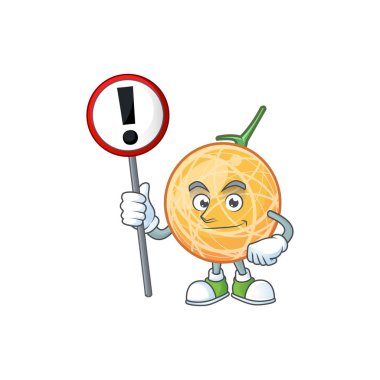 Maskot ile işareti tatlı kavun meyve karikatür ile