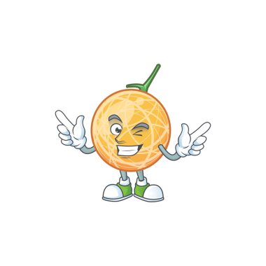 Yemek için Wink meyve kavun çizgi film karakteri