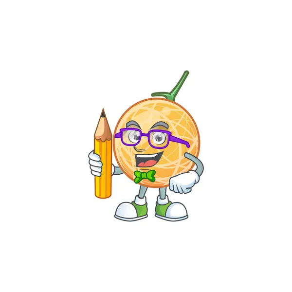 Студентський фруктовий канталь мультяшний персонаж для їжі — стоковий вектор