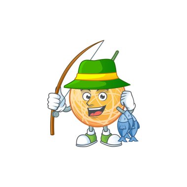 Çizgi film karakteri Balıkçılık sağlıklı kavun meyve