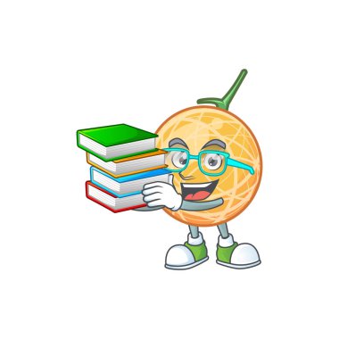 Maskot karakteri için kitap nesnesi kavun meyve ile Öğrenci