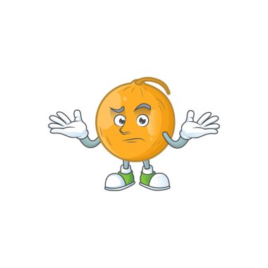 Sırıtan tatlı casaba kavun meyve çizgi film karakteri.