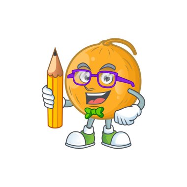 Öğrenci tatlı casaba kavun meyve çizgi film karakteri.