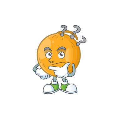 Karakter maskotu olgun casaba kavun düşünme