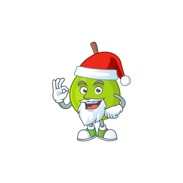 Papai Noel personagem de desenho animado goiaba verde para sobremesa saudável —  Vetores de Stock