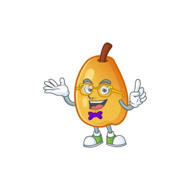 Beyaz arka planda Geek tatlı kokulu armut karikatür