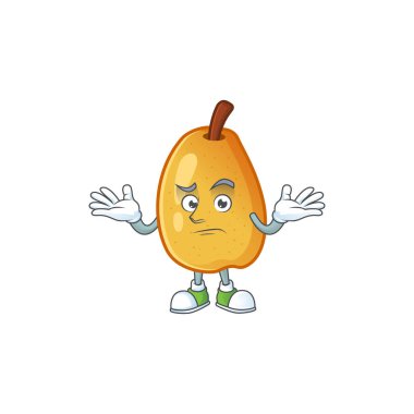 Beyaz arka plan üzerinde sırıtarak tatlı kokulu armut karikatür