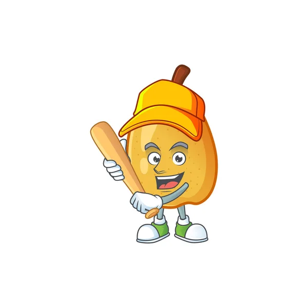 Baseball duftende Birne im Cartoon-Charakter-Stil — Stockvektor