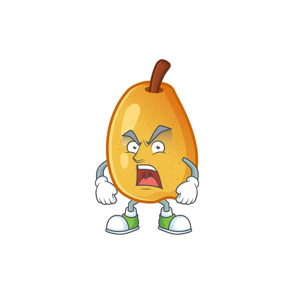 Злобный, спелый, ароматный персонаж фруктового мультфильма — стоковый вектор