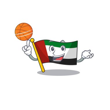 basketbol bayrağı ile birleşik arap emirlikleri şekilli karikatür
