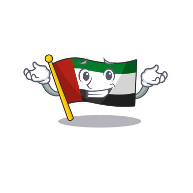 Sırıtan bayrak birleşik arap emirlikleri izole karikatür