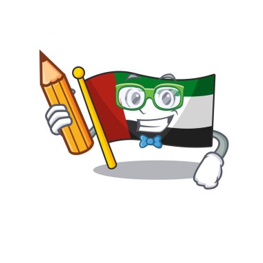 Öğrenci bayrağı birleşik arap emirlikleri izole karikatür