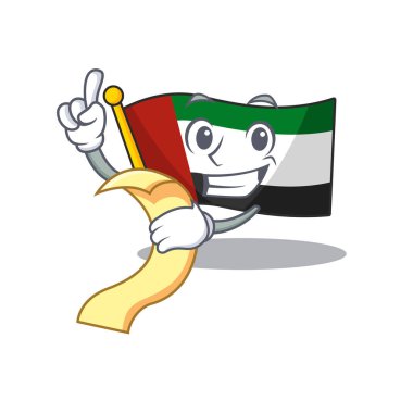 Maskot menü bayrağı ile birleşik arap emirlikleri