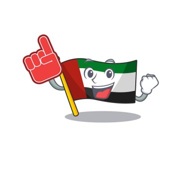 Köpük parmak bayrağı karakter birleşik arap emirlikleri