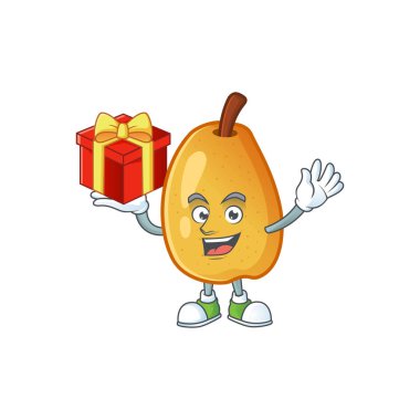 Maskot ile hediye kokulu armut çizgi film karakteri getir
